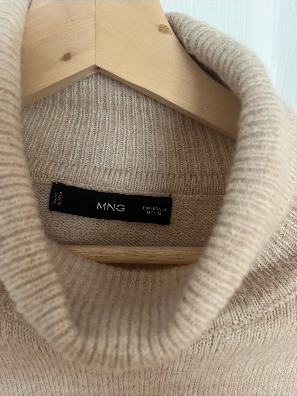 Mango Beige Cropped Turtleneck Sweater - Picture 2 of 3